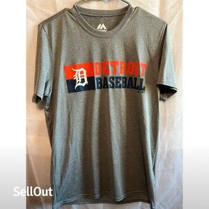 Detroit Tigers Majestic Men's Gray Short Sleeve Graphic T-Shirt S